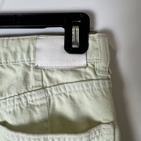 MANGO Pale Lemon Yellow Wide Leg Denim Jeans Size 4 - Picture 8 of 8